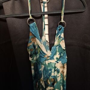 Wet Seal Turquoise and White Patterned Dress